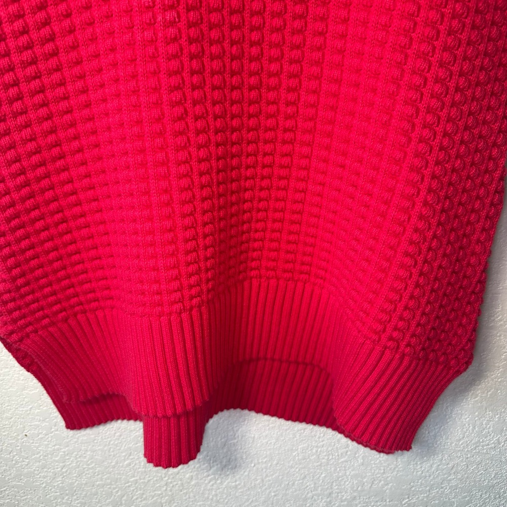 French Connection Red Textured Knit Sleeveless‎ Sweater Vest Top Women's Size L - Picture 3 of 6